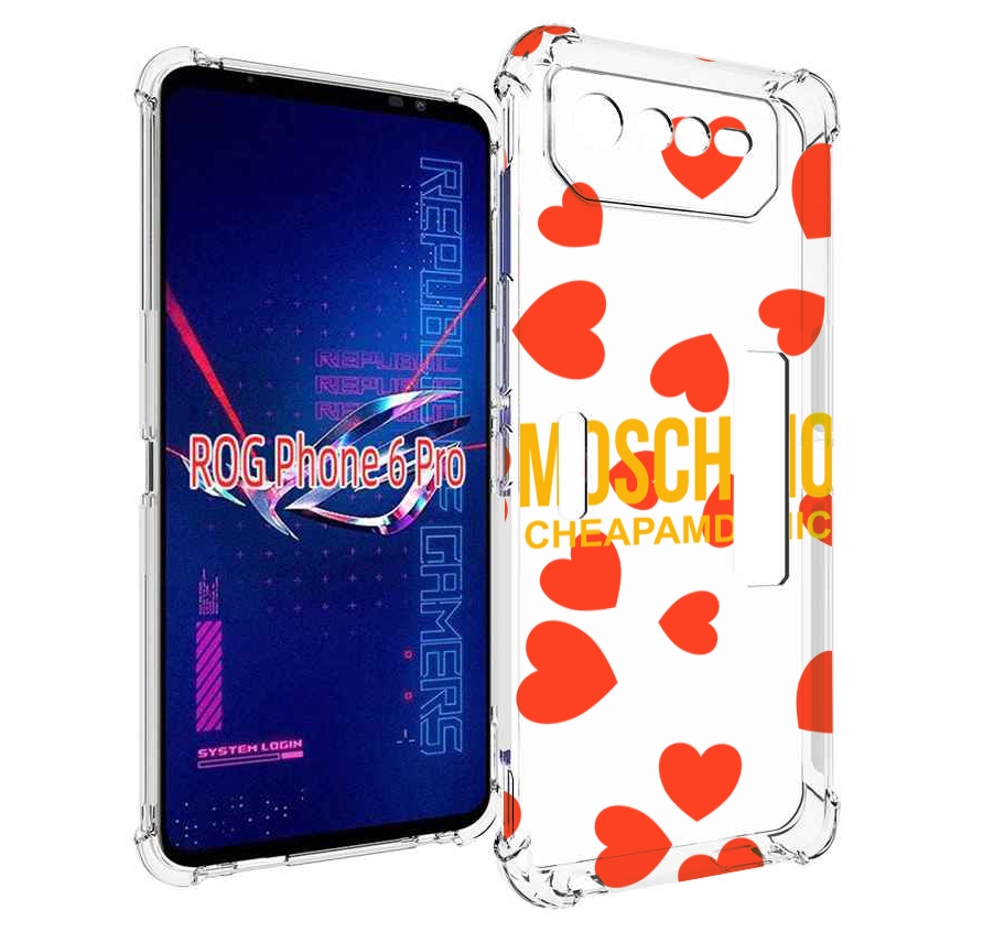

Чехол MyPads сердца-москино для Asus ROG Phone 6 Pro, Прозрачный, Tocco