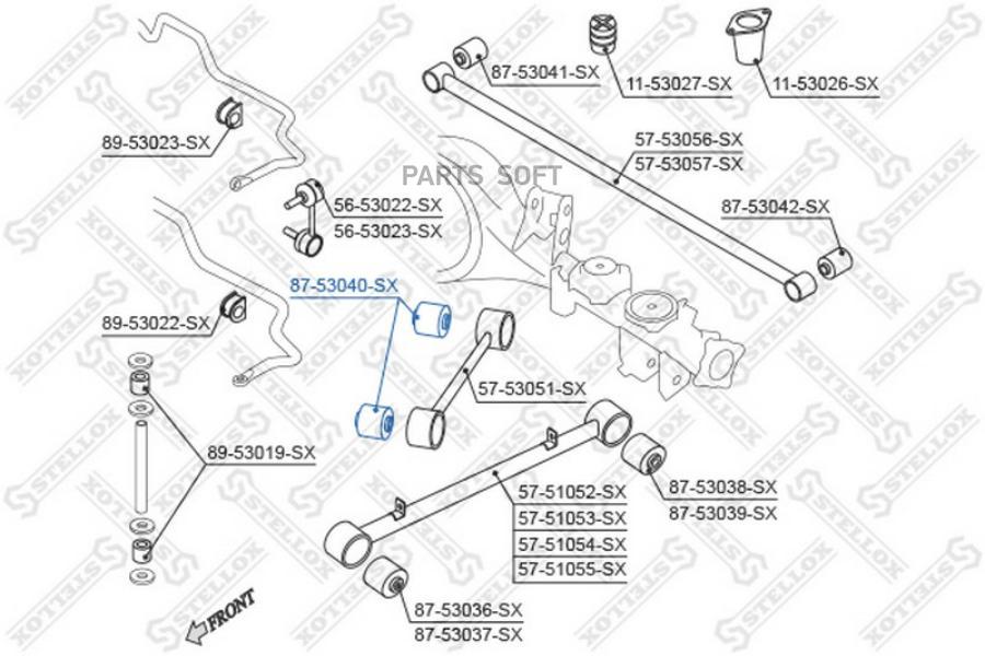 

87-53040-sx_сайлентблок зад. продол. рычага верхн. kia sorento 02>