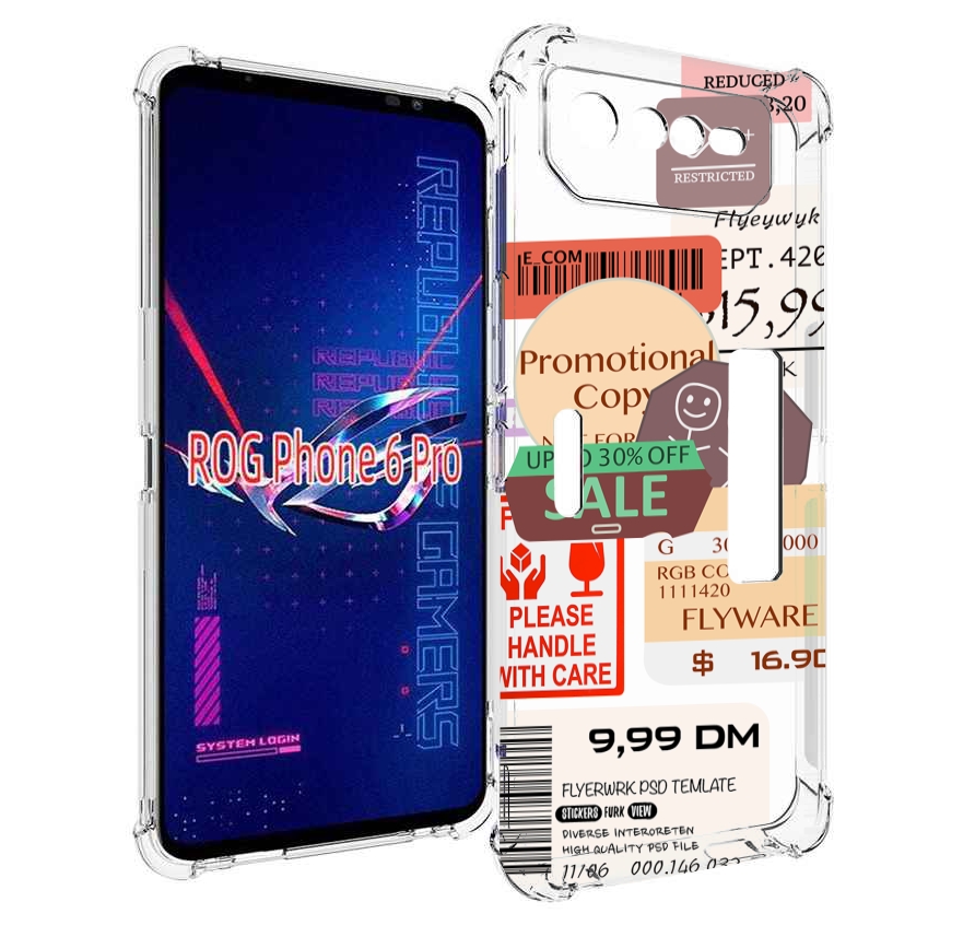 

Чехол MyPads скидочные-купоны-принт для Asus ROG Phone 6 Pro, Прозрачный, Tocco