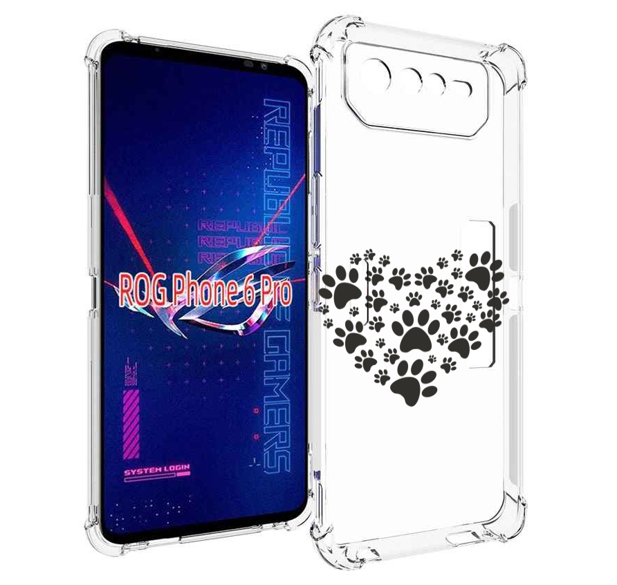 

Чехол MyPads следы-в-сердечке для Asus ROG Phone 6 Pro, Прозрачный, Tocco