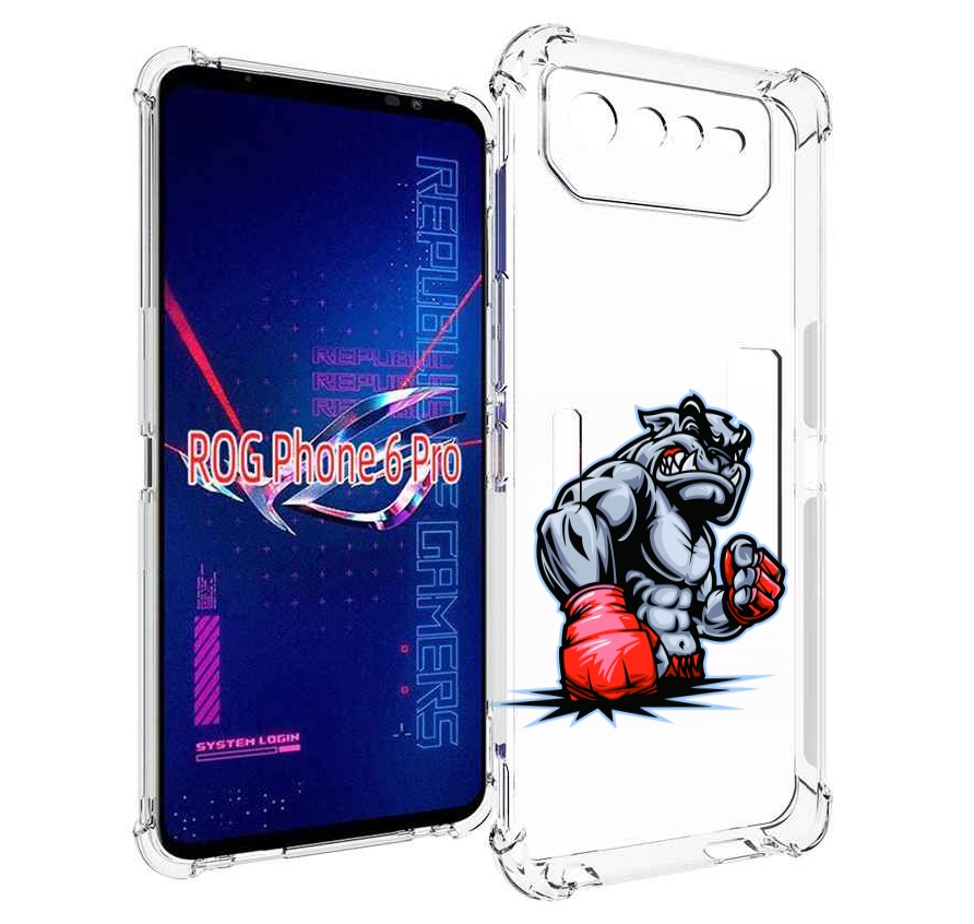 

Чехол MyPads собака-боксер для Asus ROG Phone 6 Pro, Прозрачный, Tocco