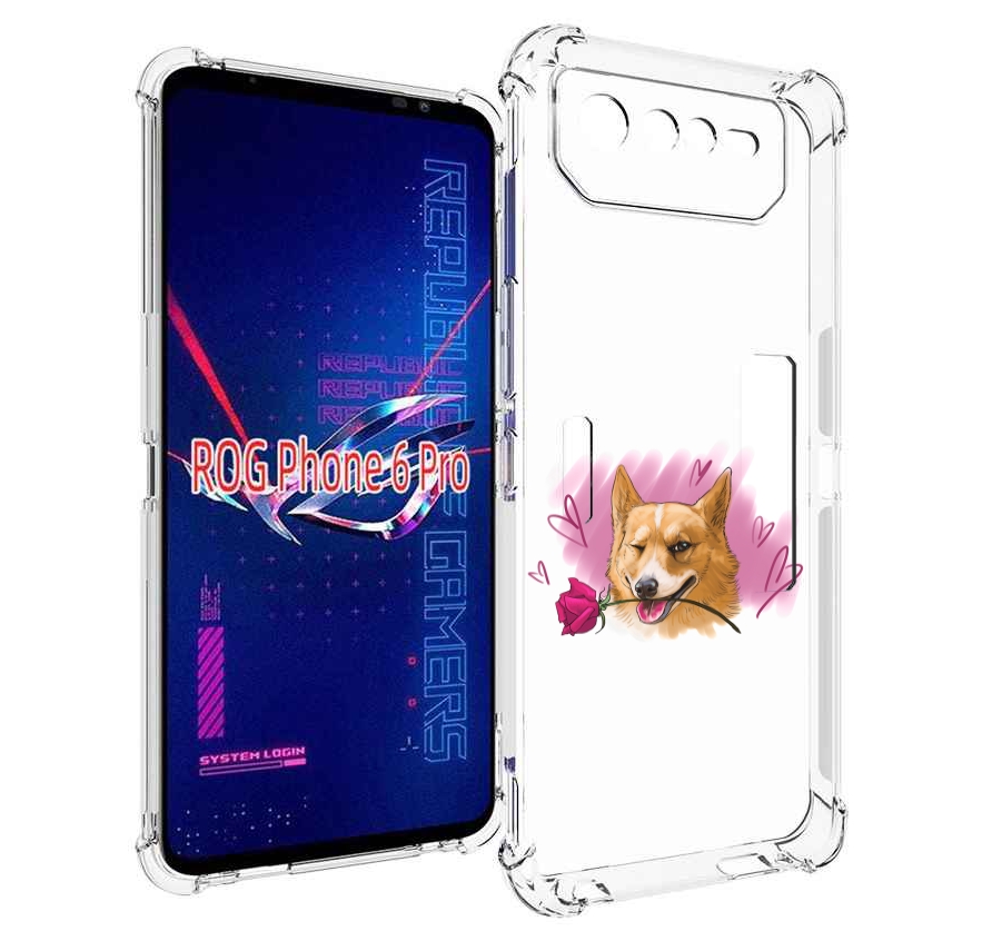 

Чехол MyPads собачка-с-розочкой для Asus ROG Phone 6 Pro, Прозрачный, Tocco