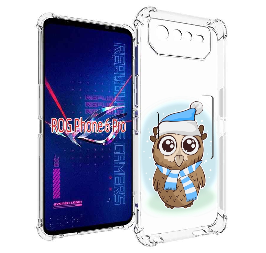 Чехол MyPads сова-в-шарфике-и-шапке для Asus ROG Phone 6 Pro