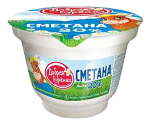 

Сметана Добрая буренка 20% БЗМЖ 0,18 кг