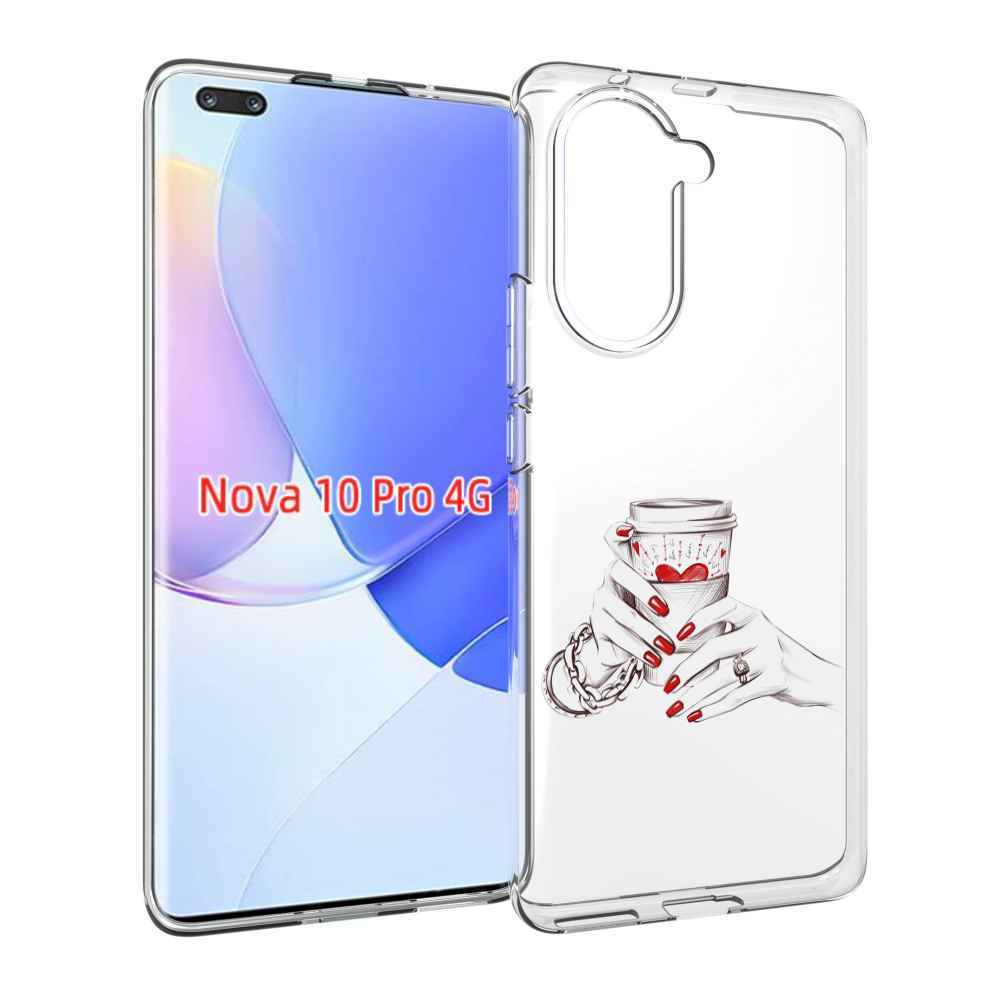 Чехол MyPads Любовный-стакан для Huawei Nova 10 Pro противоударный