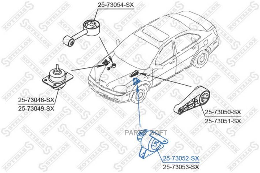 

25-73052-sx_подушка двс левая daewoo lacetti 1.4/1.6 dohc mpi 04>