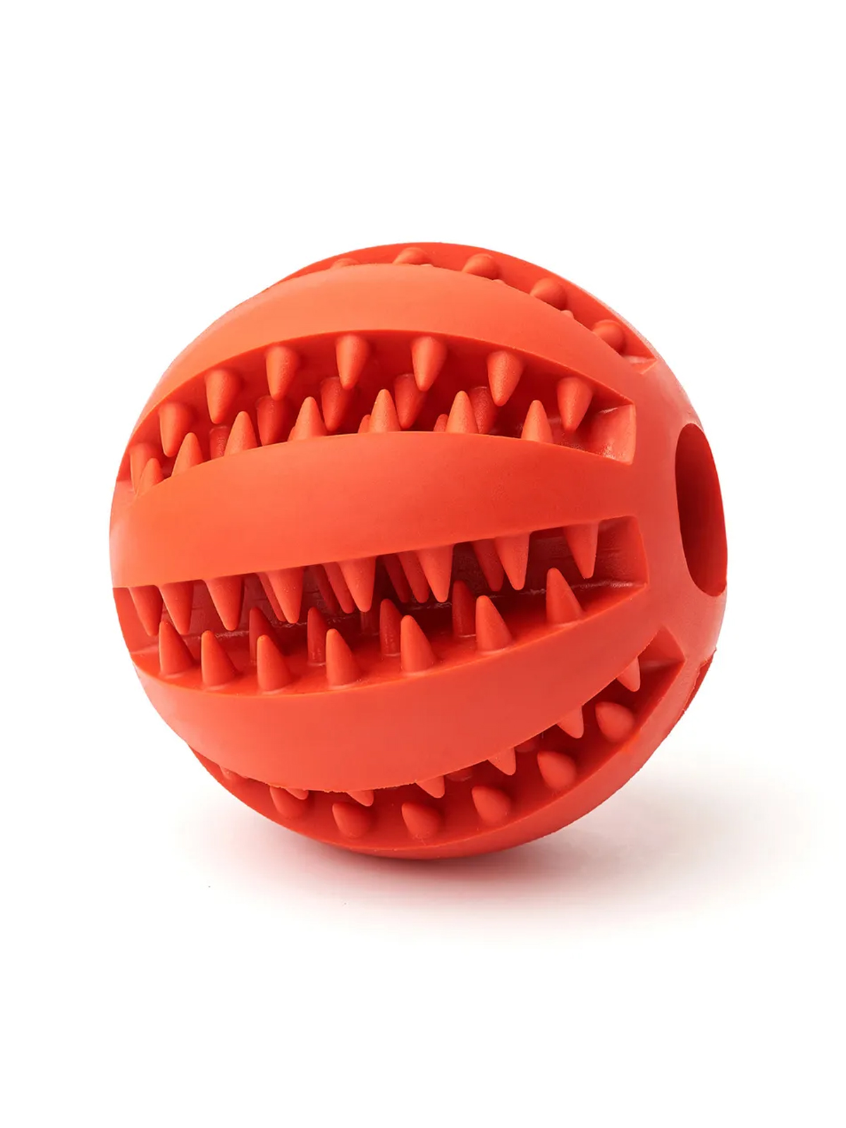 Жевательная игрушка для собак, мяч Чистые Клыки, со вкусом мяты, красный, диаметр 5 см
