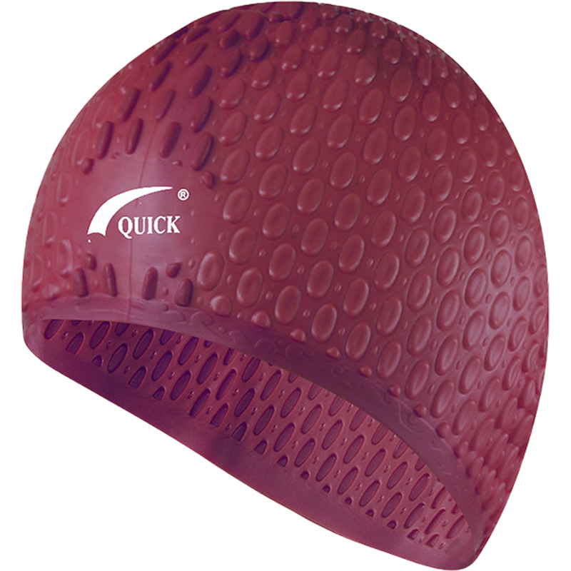 Шапочка для плавания Sportex силиконовая Bubble Cap бордовый