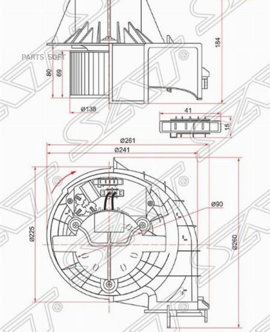 

SAT Мотор отопителя салона BMW X5 E70/X6 E71/E72 (с резистором)