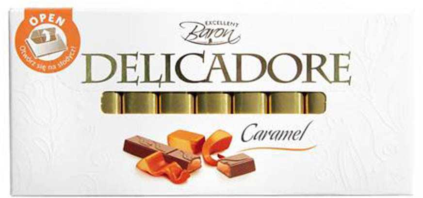 

Шоколад Delicadore Intense молочный с кусочками карамели 126 г