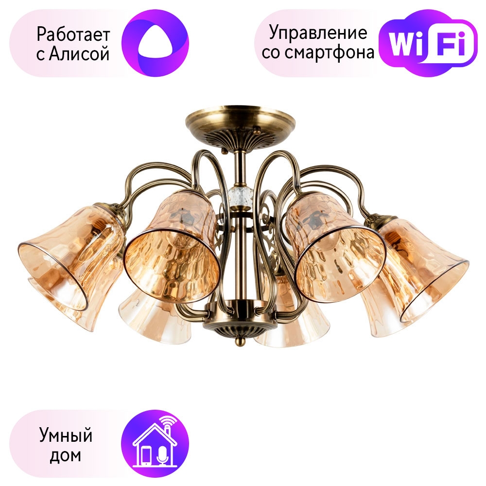 

Люстра на штанге Combo Lustr A2702PL-8AB-A Arte lamp Nicole с поддержкой Алиса