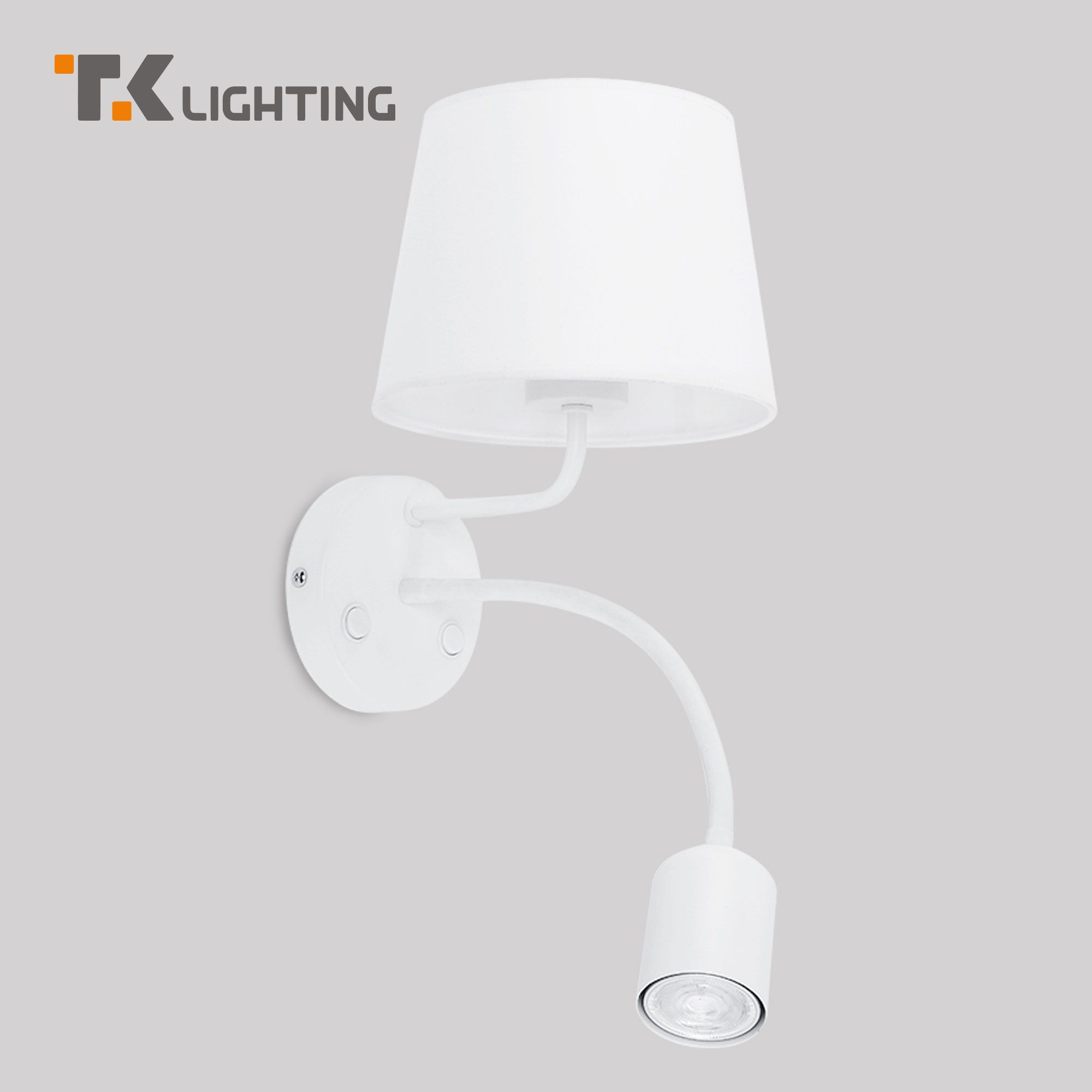 Бра TK Lighting с выключателем абажуром и поворотным спотом 2535 Maja белый E27 GU10