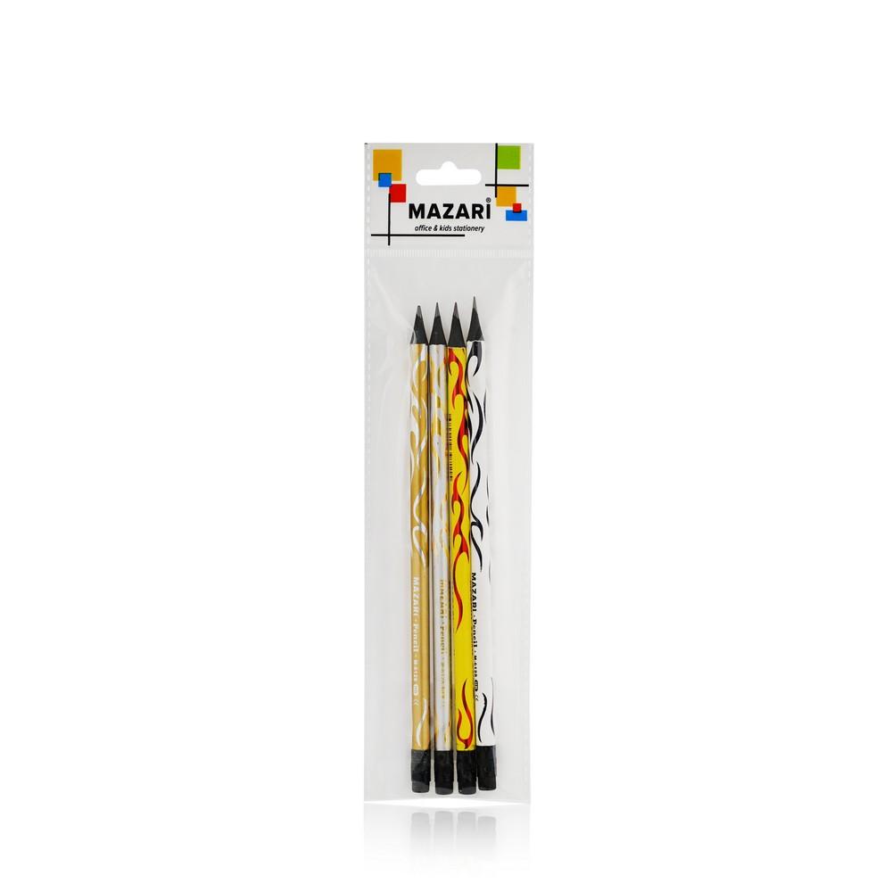 

Набор чернографитных карандашей Mazari Fire 4 шт