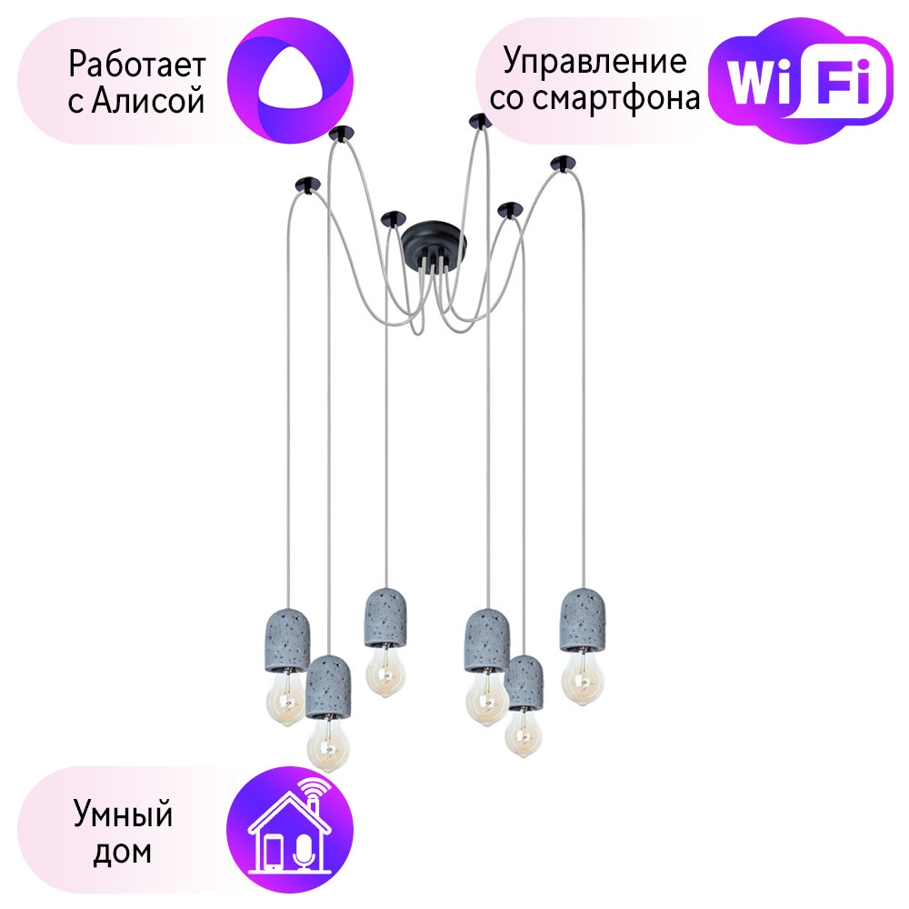 

A4321SP-6GY-A Подвесная люстра Arte Lamp Bender с поддержкой Алиса