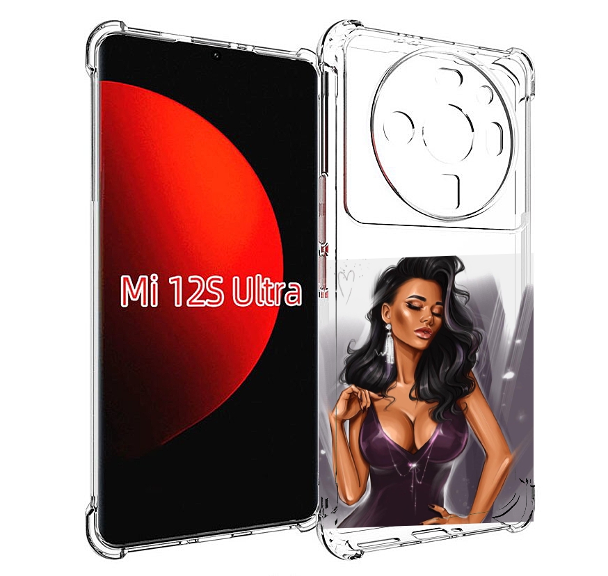 

Чехол MyPads нарисованная-девушка-в-фиолетовом-платье женский для Xiaomi 12S Ultra, Прозрачный, Tocco
