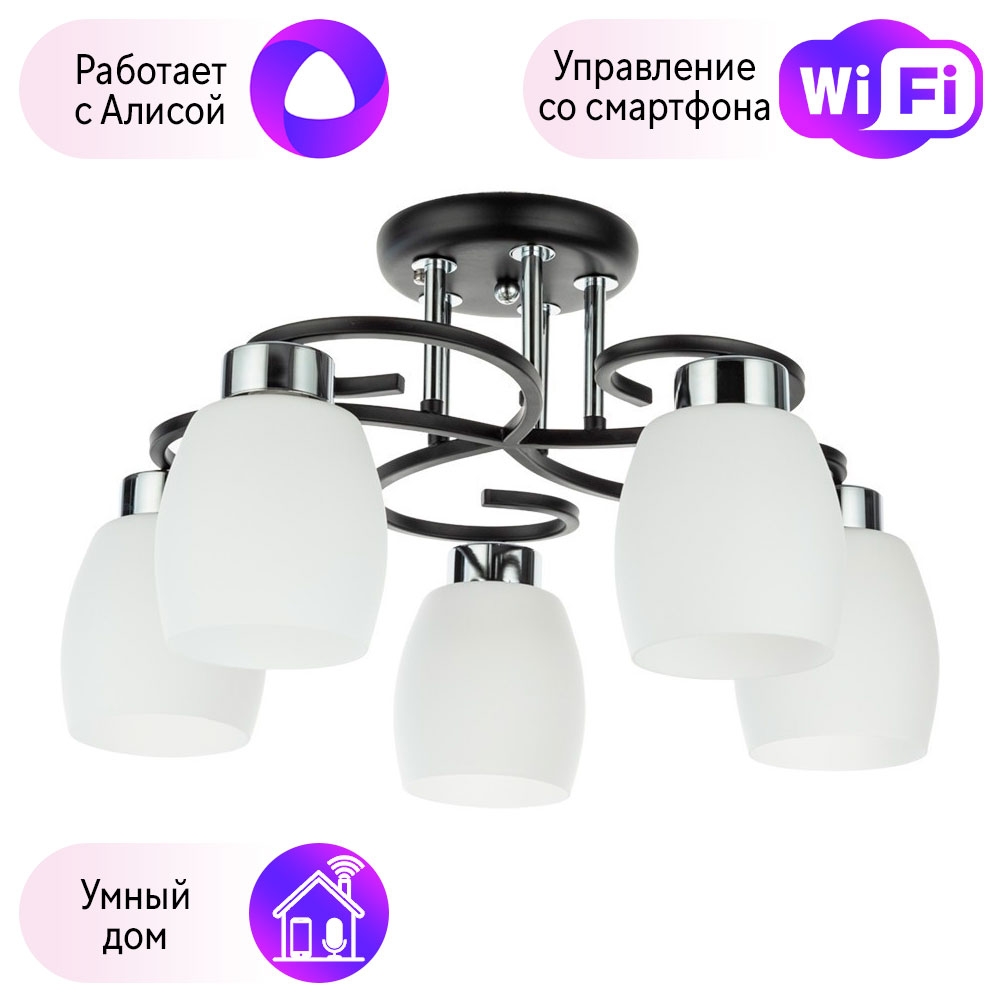 

A4505PL-5BK-A Люстра потолочная Arte Lamp Krit с поддержкой Алиса