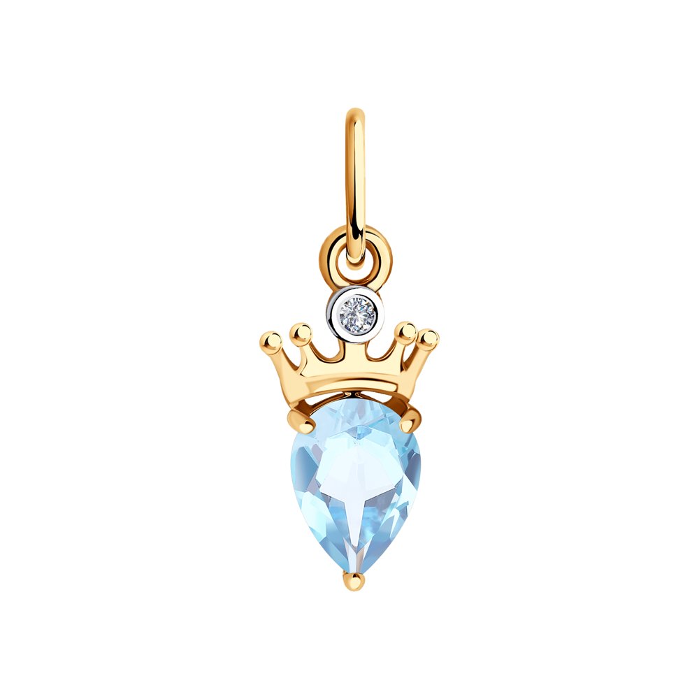 

Кулон из красного золота Diamant 51-330-01205-2, топаз/фианит, 51-330-01205-2