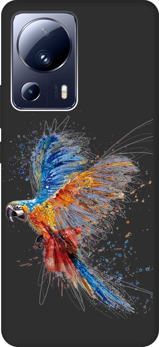 

Чехол на Xiaomi 13 Lite Лайт с 3D принтом "Colorful Parrot" черный, Черный;красный, 158516