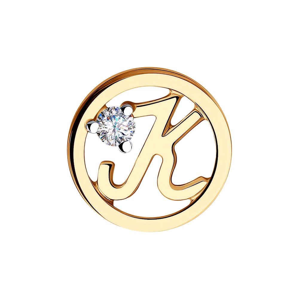 фото Подвеска из красного золота с фианитом diamant 51-130-00653-1