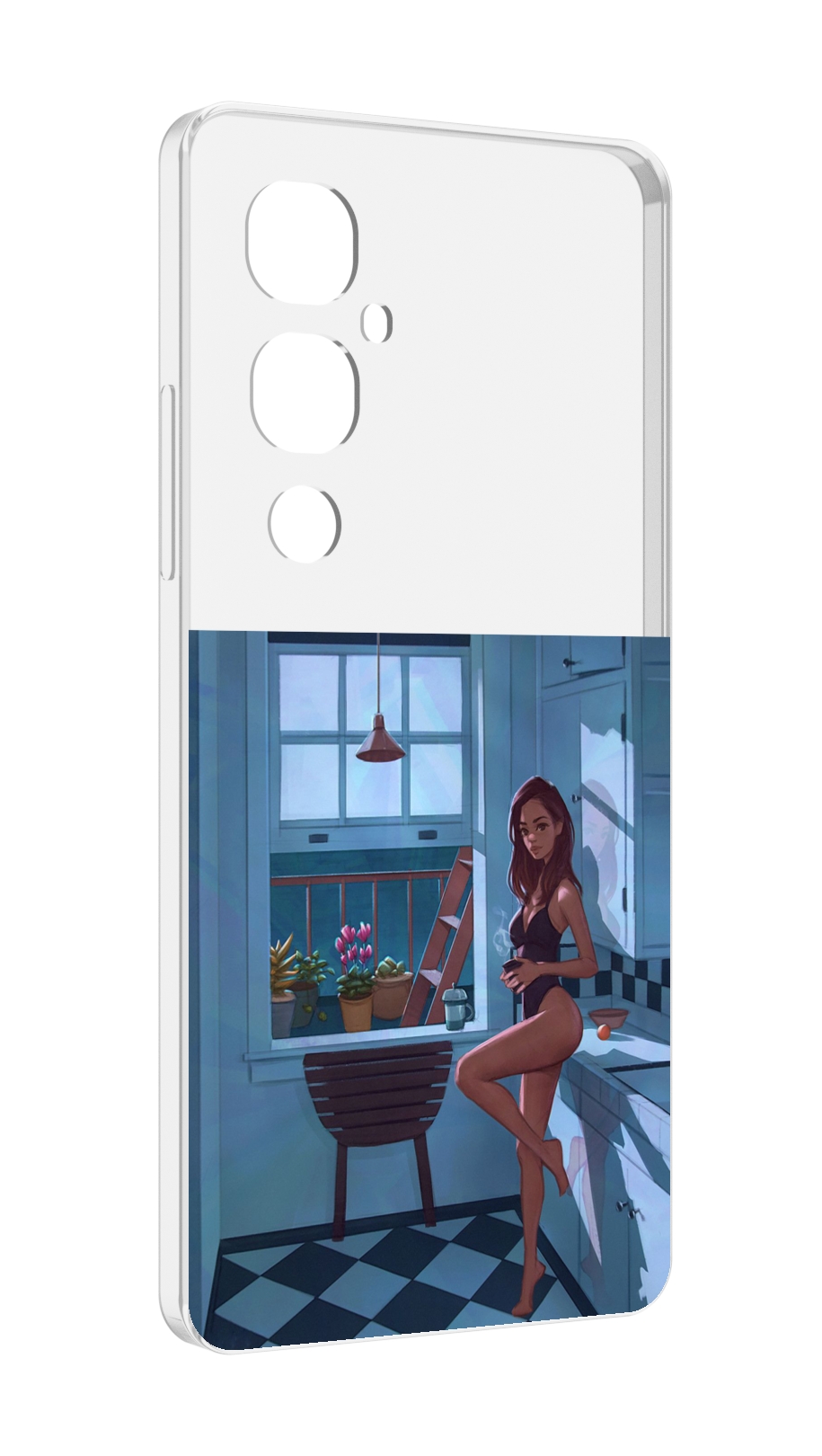 

Чехол MyPads девушка-на-кухне для Tecno Pova 4 Pro, Прозрачный, Tocco