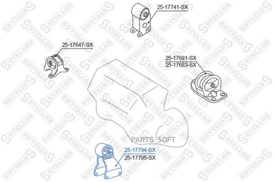 

25-17794-sx_подушка двигателя передняя nissan maxima cefiro a33 1998-2006