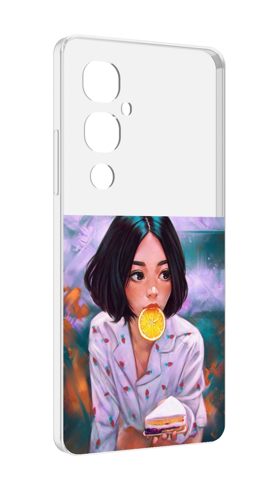 

Чехол MyPads девушка-с-чизкейком женский для Tecno Pova 4 Pro, Прозрачный, Tocco