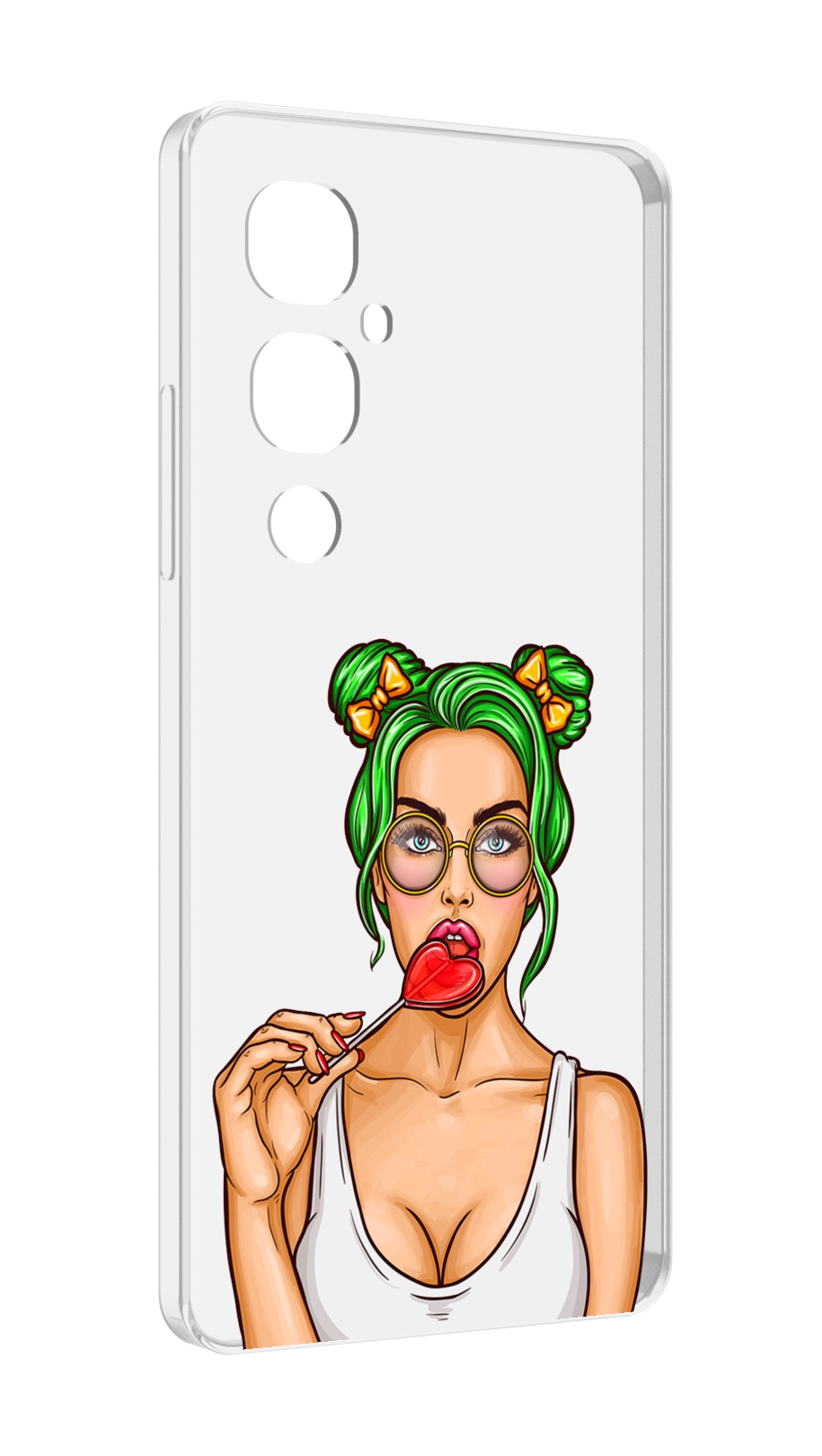 

Чехол MyPads девушка-с-чупачупсом-в-виде-сердца женский для Tecno Pova 4 Pro, Прозрачный, Tocco