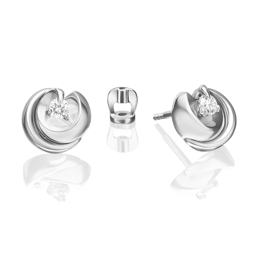 

Серьги пусеты из белого золота PLATINA jewelry 02-5214-00, бриллиант, 02-5214-00