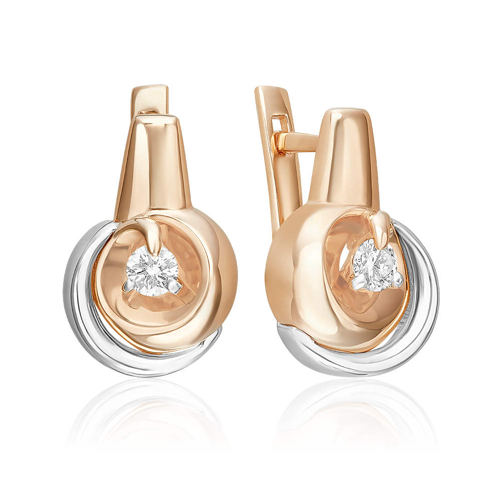 

Серьги из комбинированного золоа PLATINA jewelry 02-5215-00, бриллиант, 02-5215-00