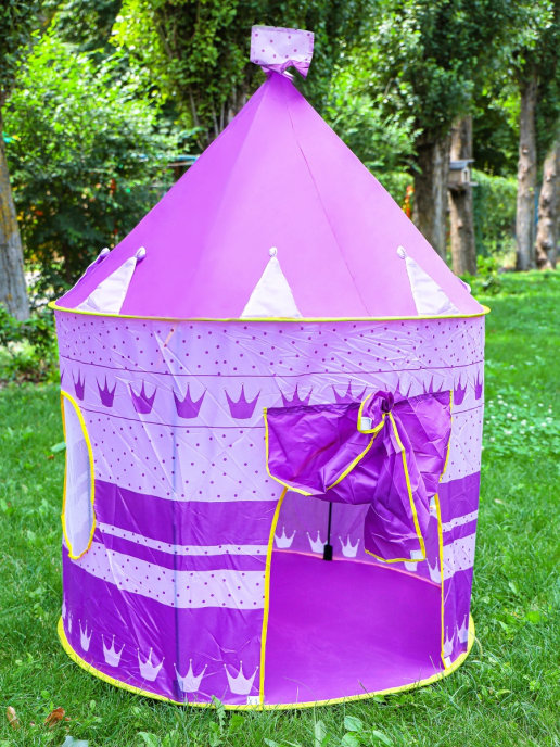 фото Палатка игровая шатер принцессы, фиолетовый (135х103х103 см) рыжий кот 1871617