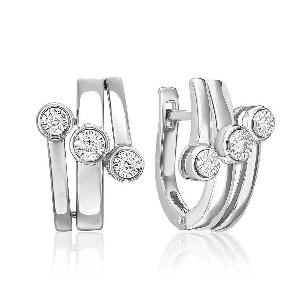 

Серьги из белого золота PLATINA jewelry 02-5238-00, бриллиант, 02-5238-00