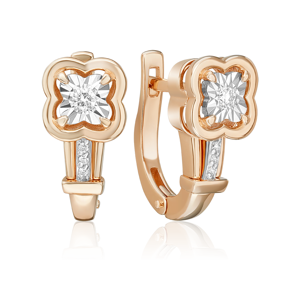 

Серьги из комбинированного золоа PLATINA jewelry 02-5239-00, бриллиант, 02-5239-00