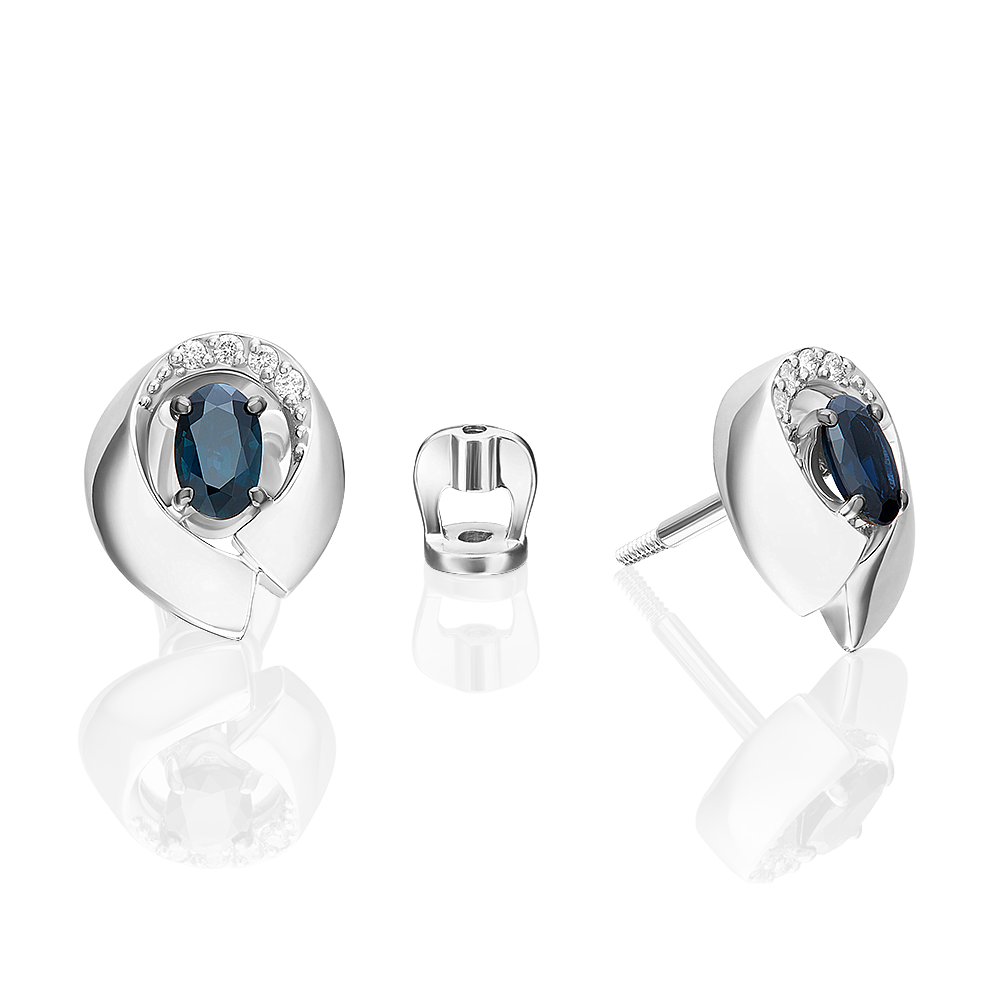 

Серьги из золота PLATINA jewelry 02-5245-00, сапфир, 02-5245-00
