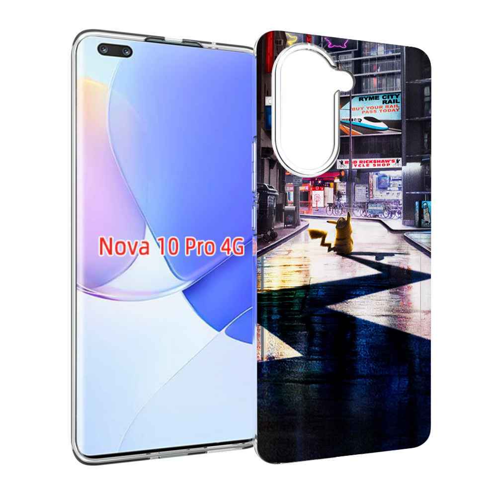 Чехол MyPads Пикачу-в-городе для Huawei Nova 10 Pro противоударный