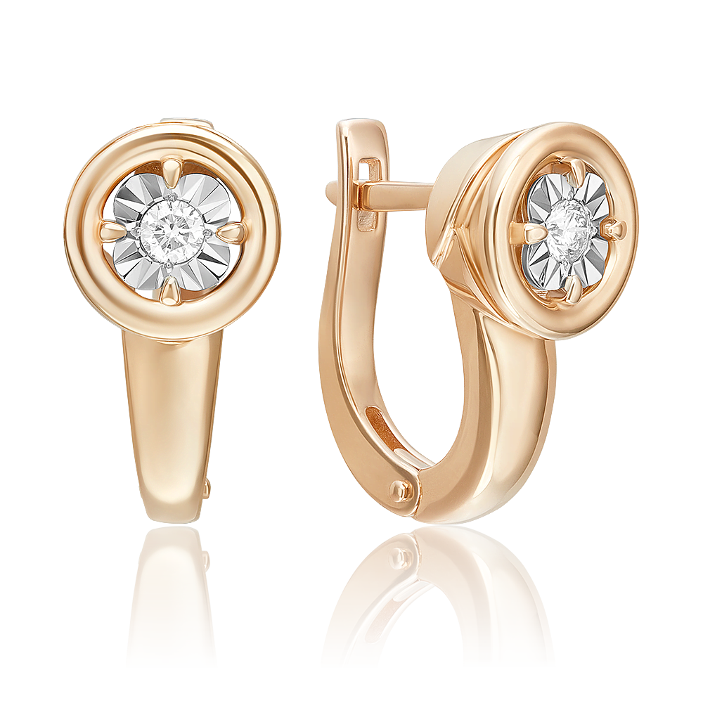 

Серьги из комбинированного золоа PLATINA jewelry 02-5248-00, бриллиант, 02-5248-00