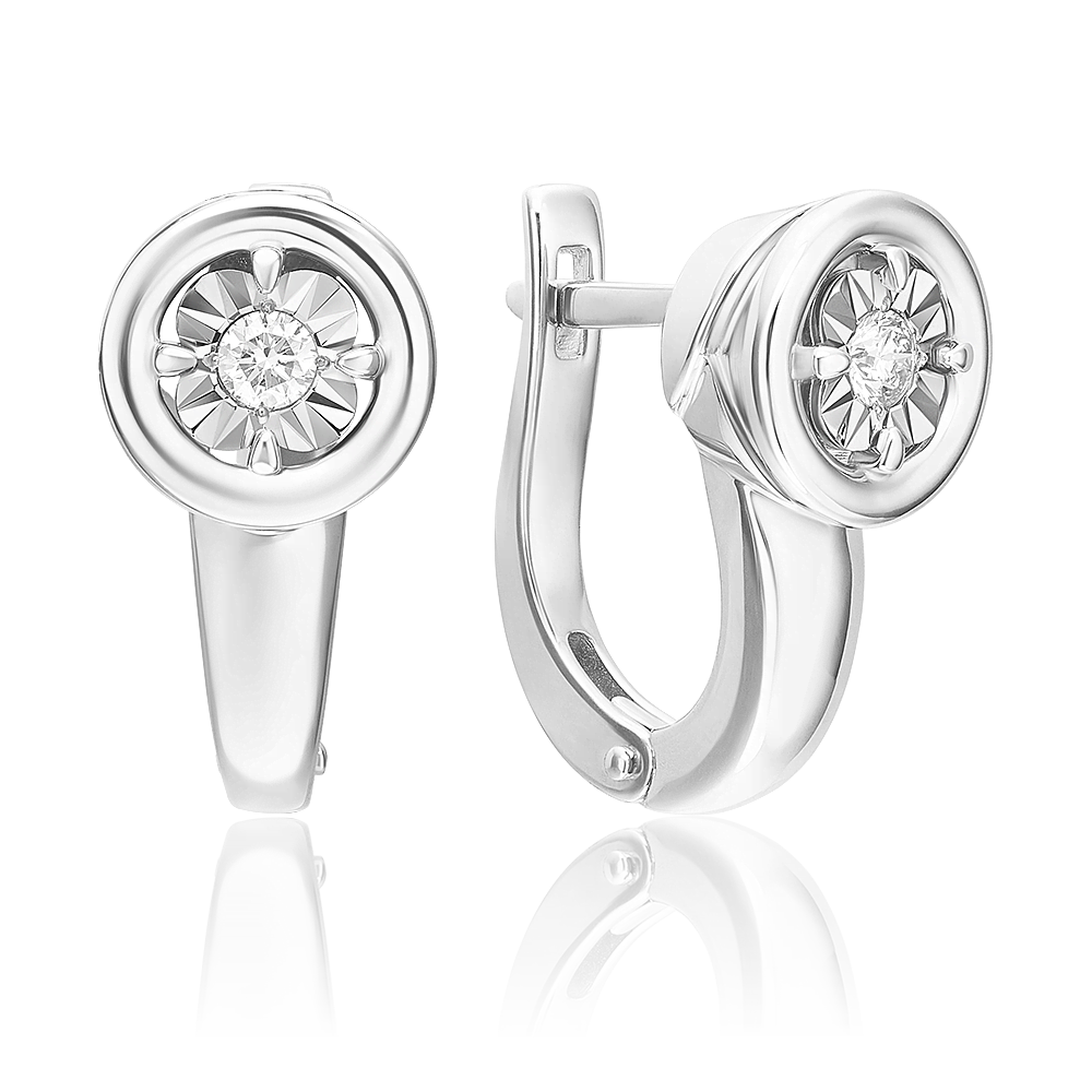 

Серьги из белого золота PLATINA jewelry 02-5248-00, бриллиант, 02-5248-00