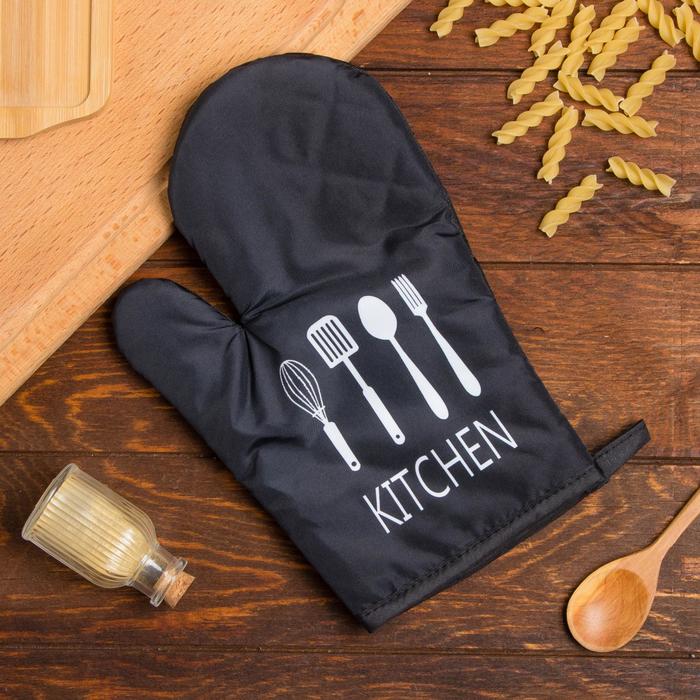 

Варежка Доляна Kitchen 26*16 см, 100% п/э, Черный