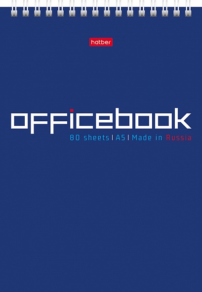 

Блокнот 80л А5 клетка жестк подложка на гребне серия Office Book, 076920