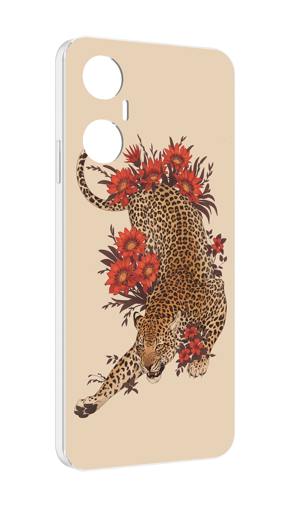 

Чехол MyPads тигр-из-цветов для Infinix Hot 20 5G, Прозрачный, Tocco