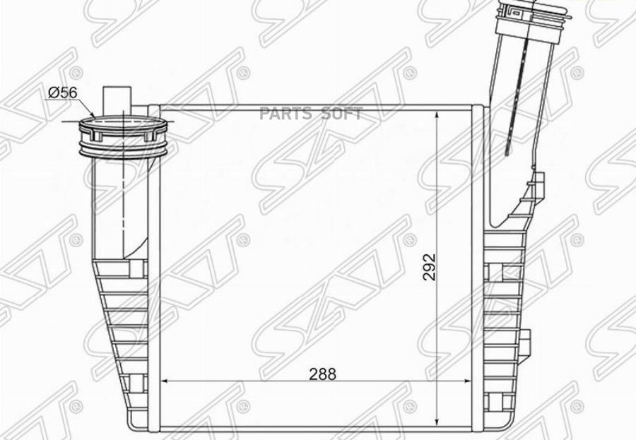 

SAT Радиатор интеркулера AUDI Q7 06-/PORSCHE CAYENNE 02-/VOLKSWAGEN TOUAREG 02-(правый)