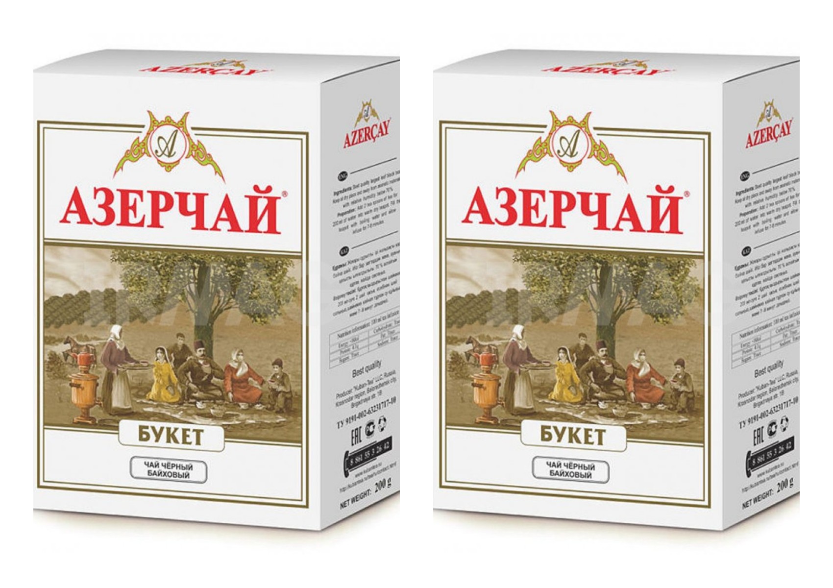 

Чай черный Азерчай Букет крупнолистовой, 200 г х 2 шт, Букет крупнолистовой, 200 г.