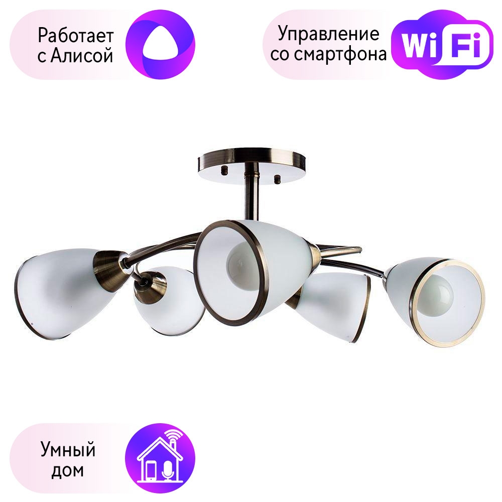 

A6056PL-5AB-A Люстра потолочная Arte Lamp 3 с поддержкой Алиса