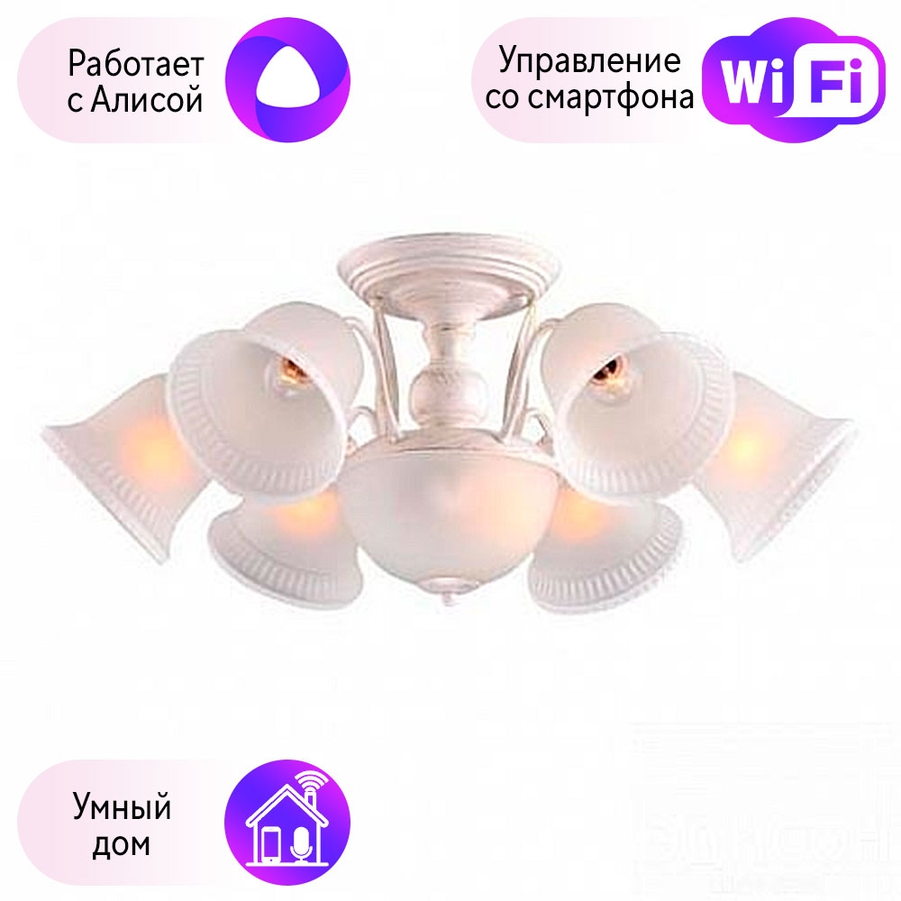 

Потолочная люстра Combo Lustr A6306PL-8WG-A Arte Lamp Campanula с поддержкой Алиса