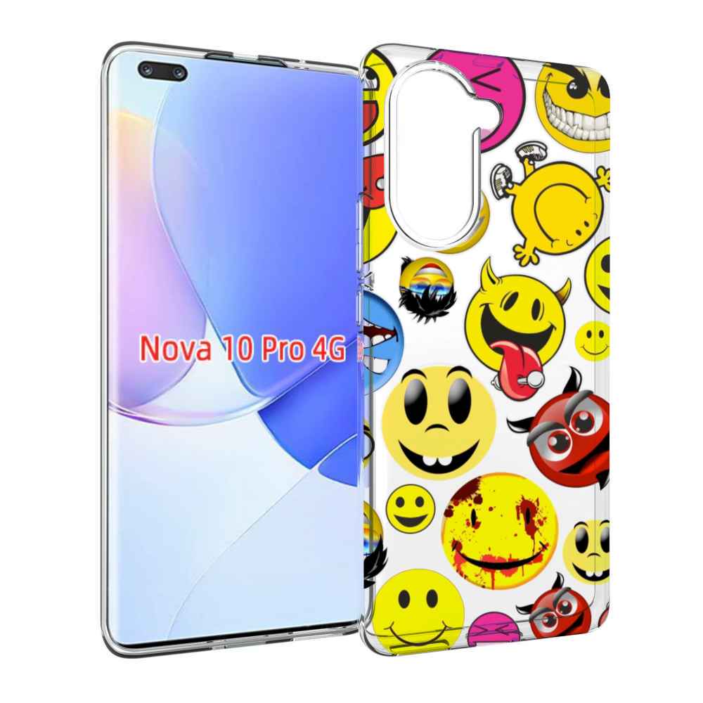 Чехол MyPads Смайлики для Huawei Nova 10 Pro противоударный