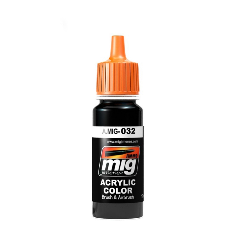 

Краска акриловая Ammo Mig SATIN BLACK (Полуглянцевый черный) AMIG0032