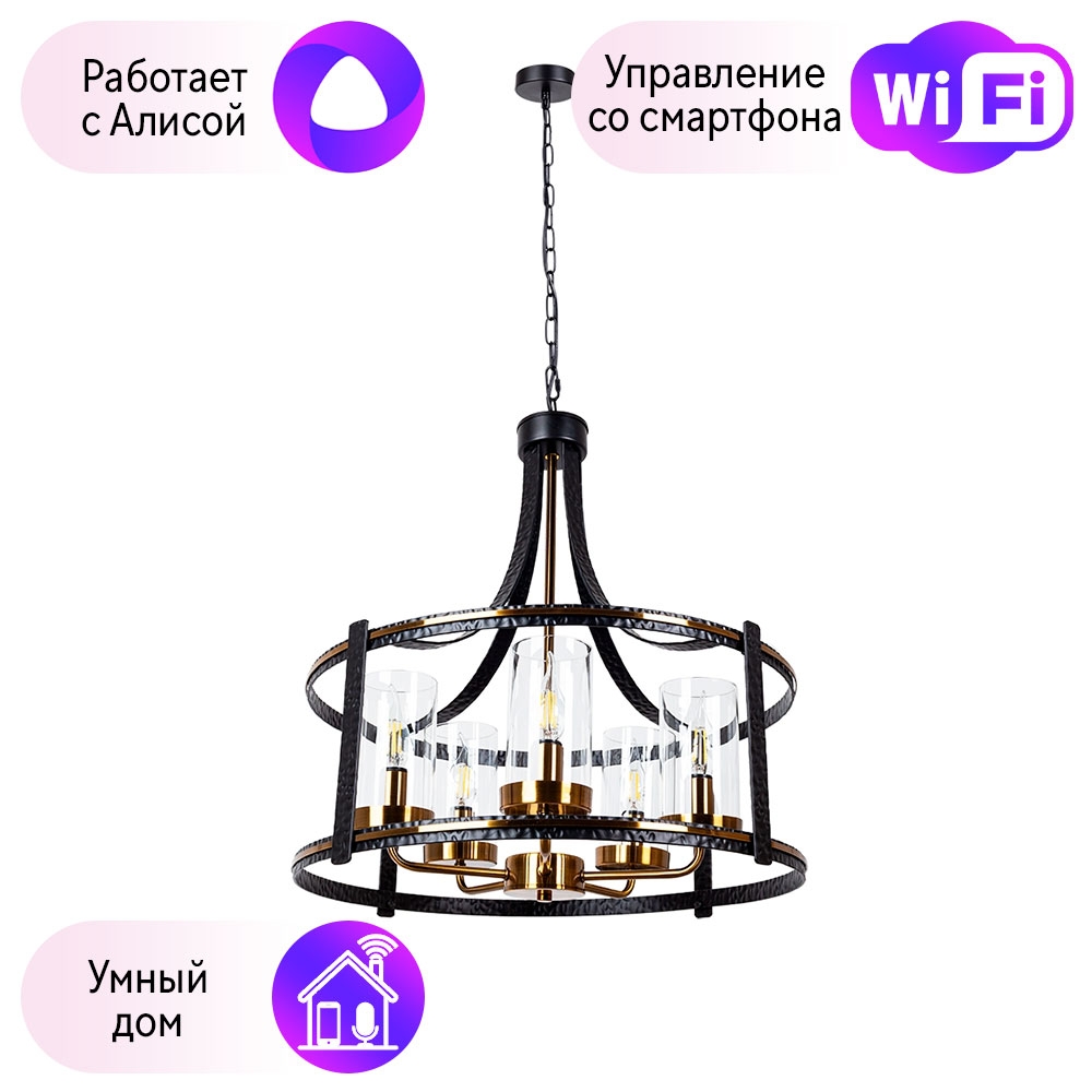 

A7011SP-5BK-A Подвесная люстра Arte Lamp Avior с поддержкой Алиса