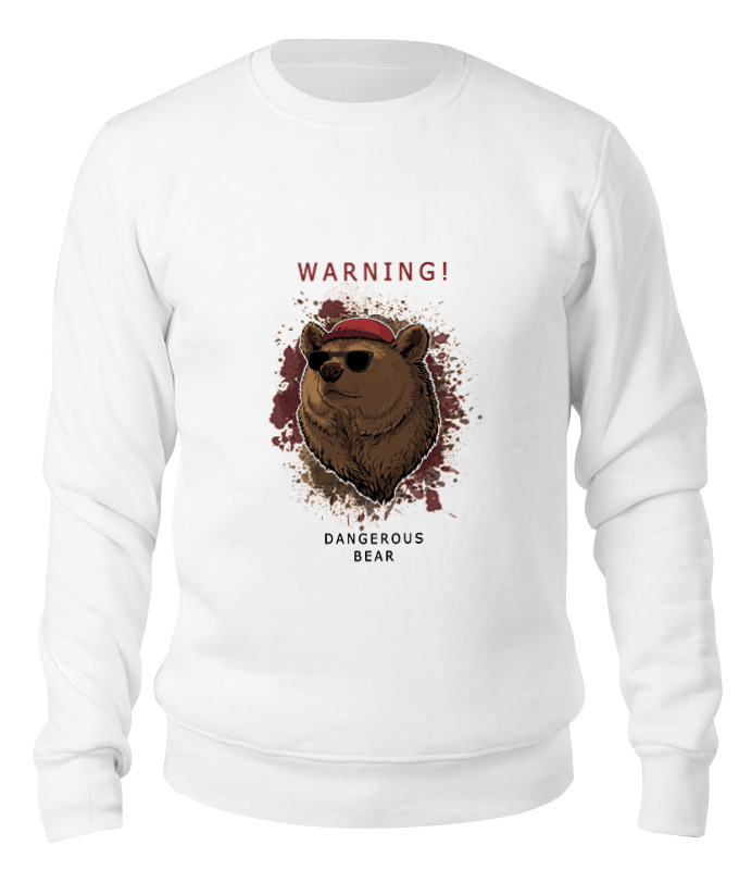 

Свитшот унисекс Printio Мишка белый 2XL, Мишка