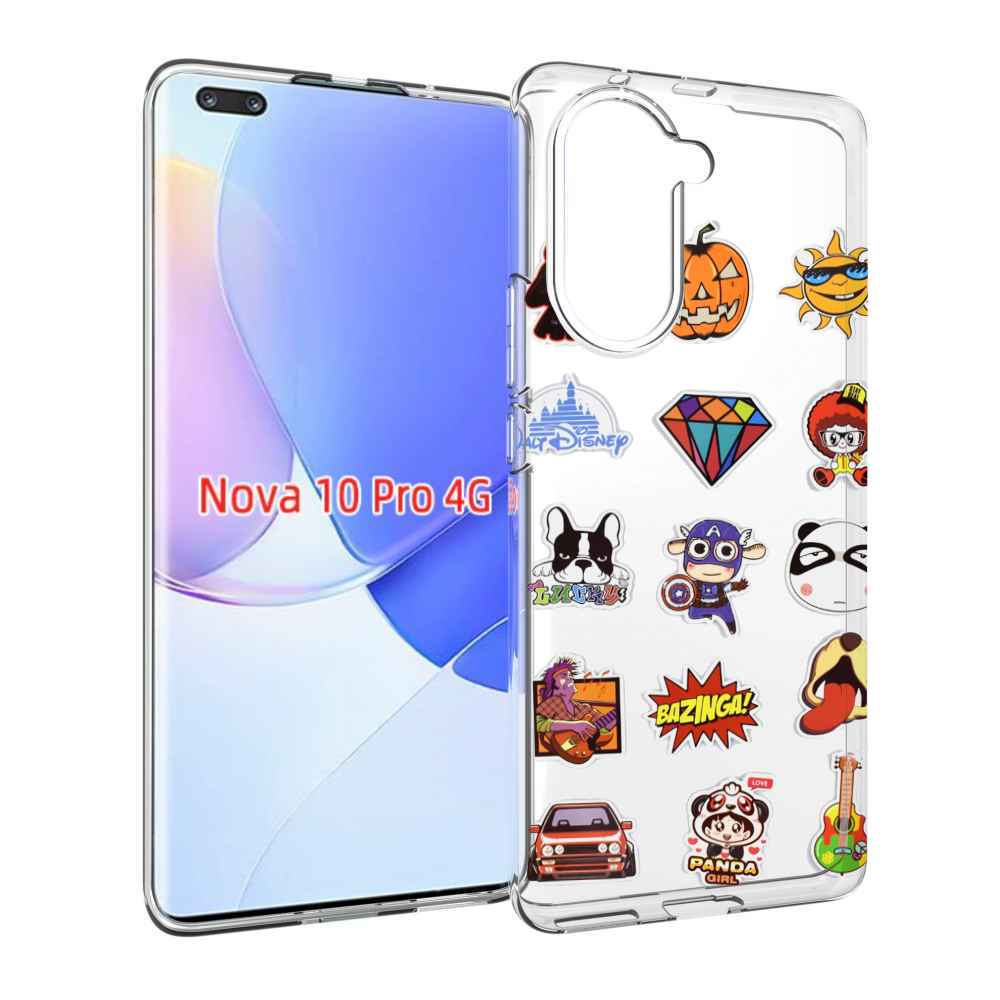 Чехол MyPads Стикеры-2 для Huawei Nova 10 Pro противоударный