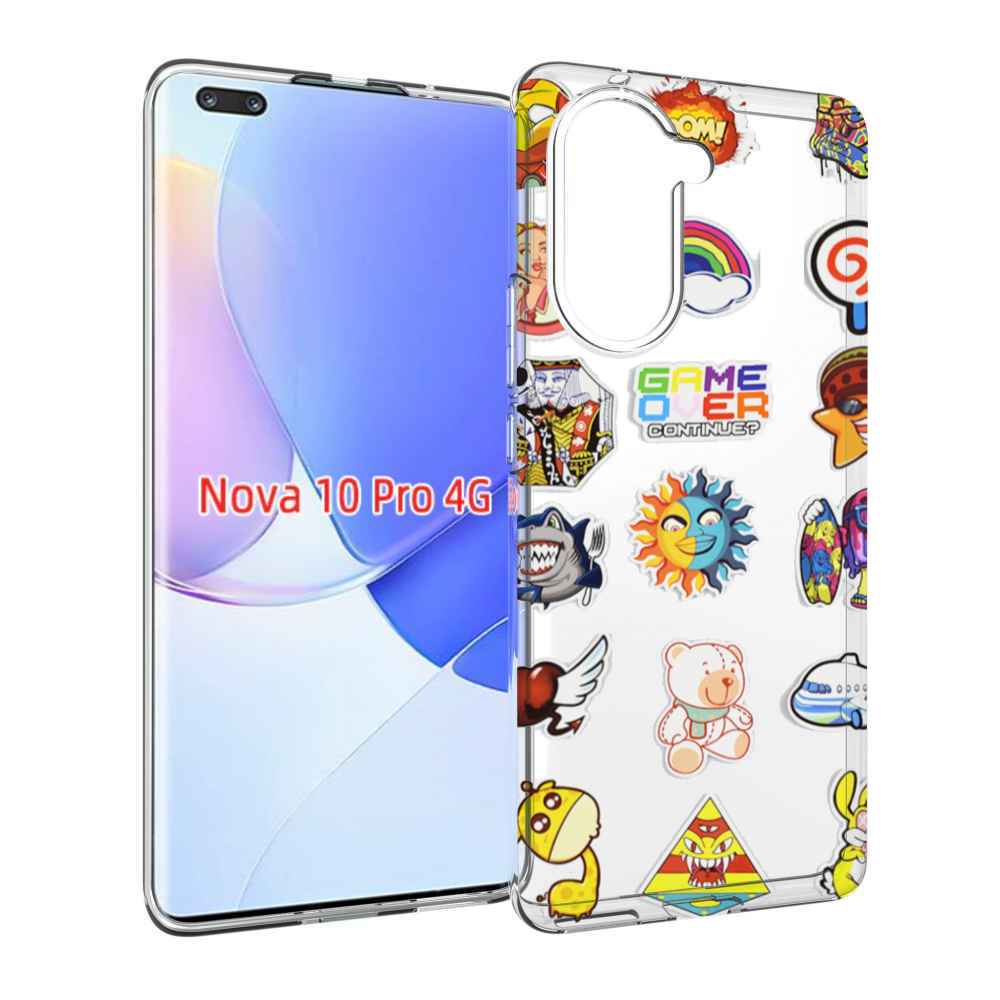 Чехол MyPads Стикеры для Huawei Nova 10 Pro противоударный