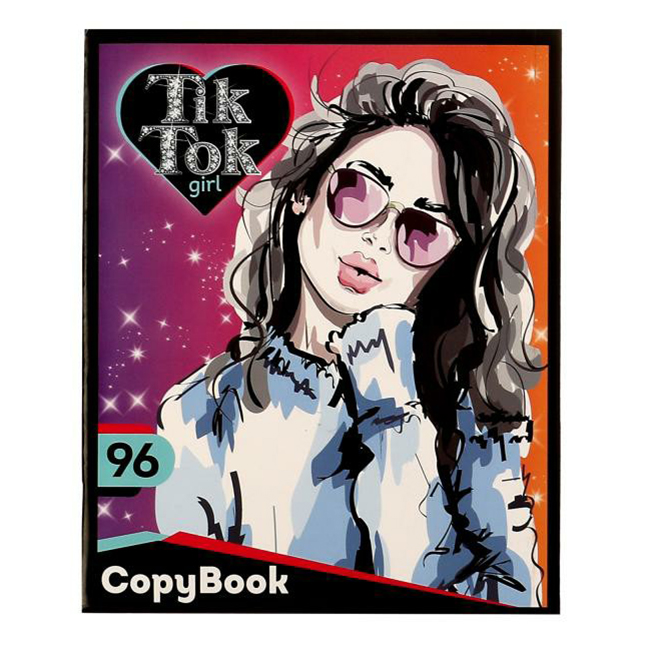 

Тетрадь общая Tik Tok Girl 96 листов А5 на скрепке в клетку